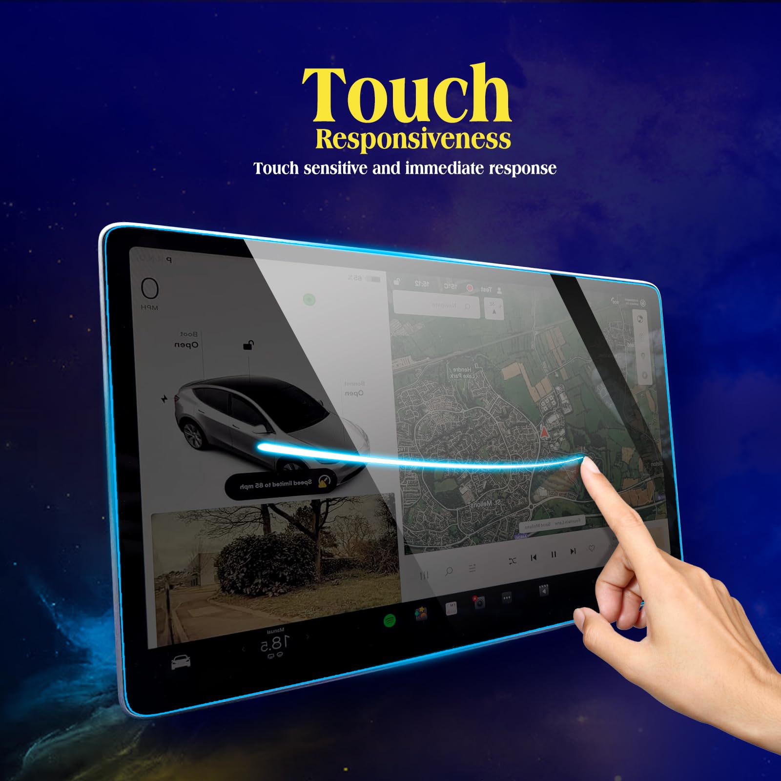 Eueky 2023 2024 Gmc Yukon Dual 12.6 Inch Rear Seat Screen Protector Rear Tv Tempered Glass 2021 2022 2023 2024 Gmc Yukon Rear Me